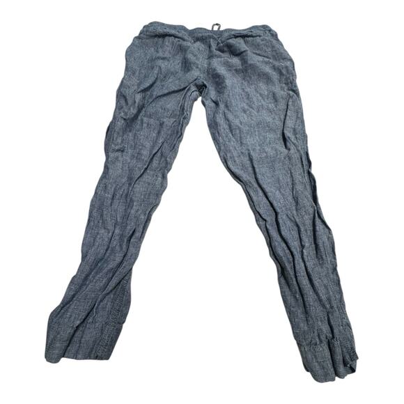 L.L. Bean Women's 10 Linen Blue Chambray Drawstring Elastic Waist Pant - Picture 6 of 6